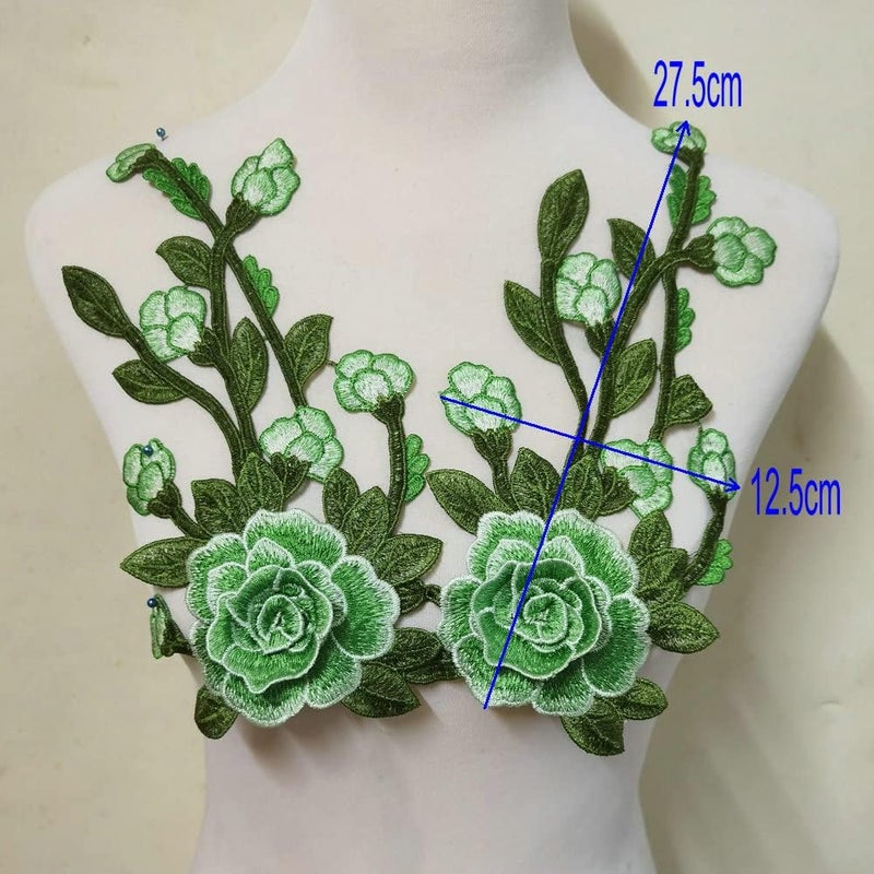 ZALALAA Flowers Embroidered Patch Sticker for Clothing Jacket Jeans Lace Applique DIY Clothes Decorations Fabric Patches (Color F White) - Image 3